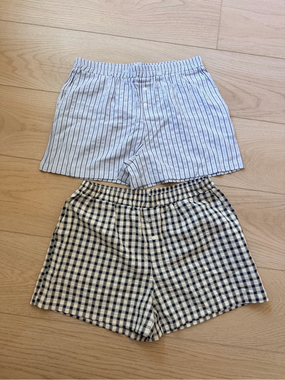 Pair of womens Cotton Gingham boxer shorts